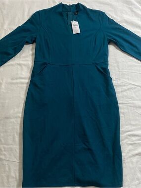 J. Jill Teal Long-Sleeve Sheath Dress